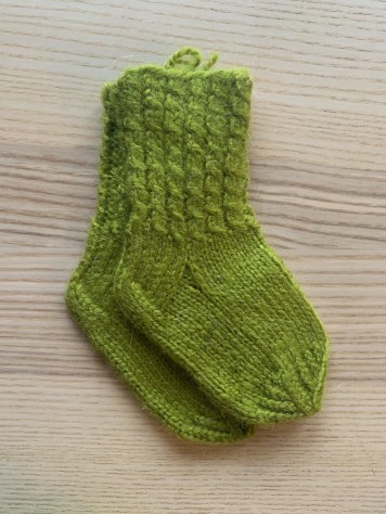 Bērnu vilnas zeķītes (zaļas, 8cm) #013